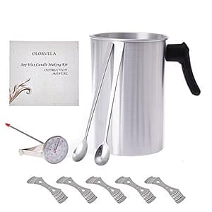 ENCANLIGHT Candle Wax Melting Pot with Thermometer, Candle Pouring Pot Holds up to 4 Pounds Wax - Perfect Candle Making Kit for Candle Making, Soap Making or DIY Crafts